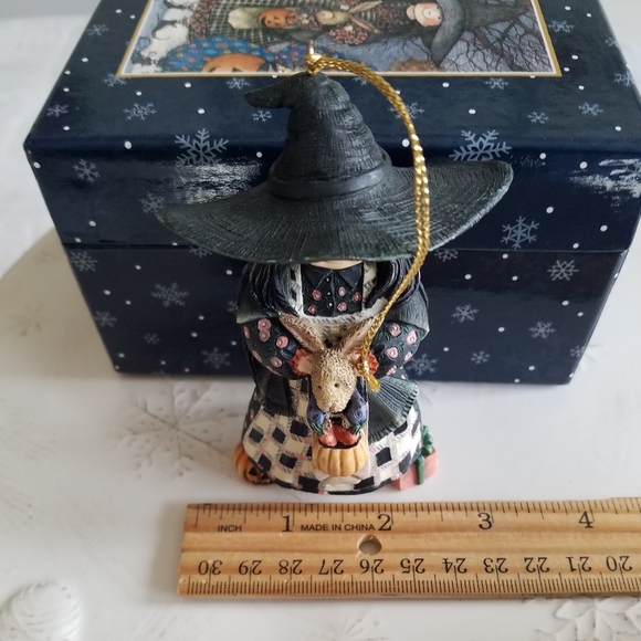 Lang & Wise 1998 Ceramic Ornaments Sherri Buck Baldwin Witch's Hat - Picture 10 of 10
